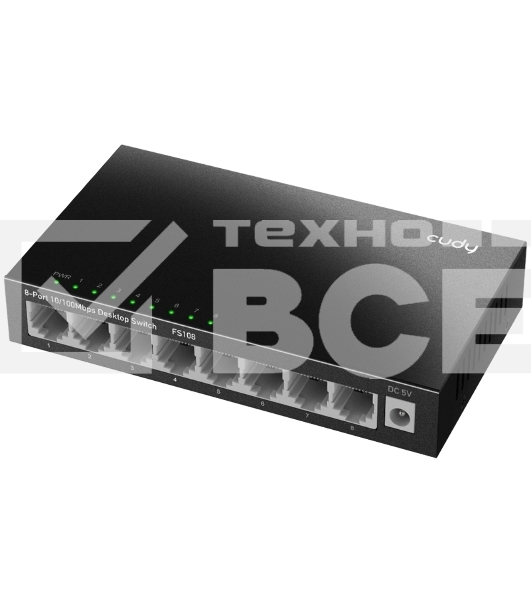 Коммутатор 8-Port 10/100 Mbps Desktop Switch, 8 10/100M RJ45 Ports, Loop Detection, Metal Case, Power Saving, Plug & Play