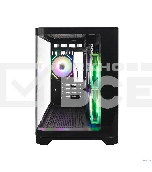Компьютерный корпус 1STPLAYER UVIEW UV5 ARGB черный mATX 3x120mm ARGB fans UV5-BK-2FC7R-1FC7