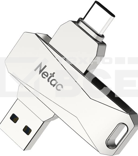 Флеш диск USB Drive Netac U782C dual USB3.0+TypeC 64GB, retail version