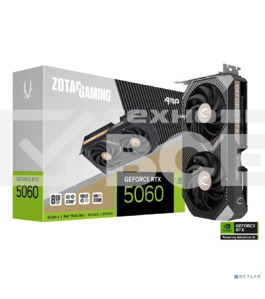 Видеокарта Zotac RTX 5060 TWIN EDGE OC 8Gb GDDR7 128bit 3xDP HDMI 2FAN MEDIUM PACK