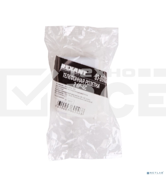Розетка телефонная Rexant 2-м ОП RJ11 белый