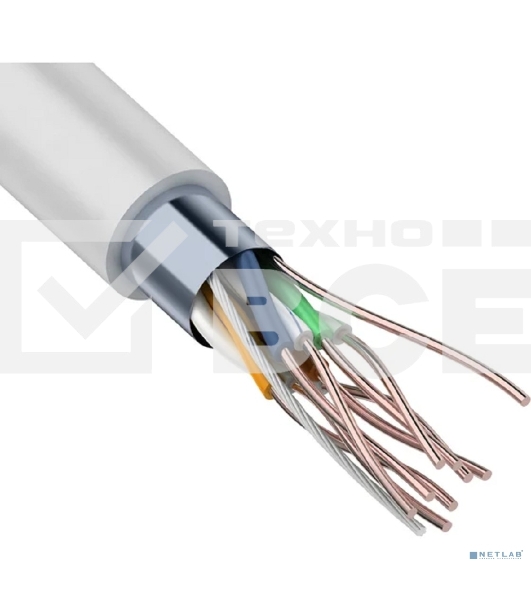 Кабель витая пара Rexant F/UTP, cat.5e, ZH нг(А)-HF, 4PR, 24AWG, INDOOR, SOLID, серый, 305м