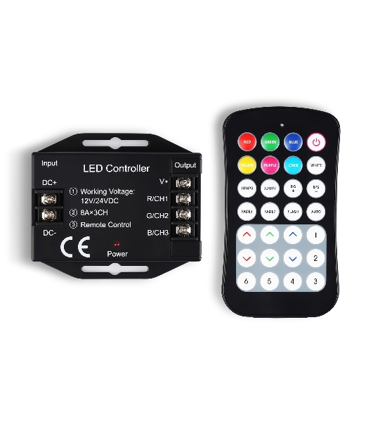 Контроллер GS11351 RGB 24A 12V 288W/ 24V 576W (ПДУ Радио 2.4G CR2025)