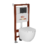 Комплект BAU 6 в 1: инсталляция BAU PRO, унитаз подвесной безободковый торнадо обратного потока Bau Dream 52х36 Hurricane-2, сиденье дюропласт микролифт, кнопка смыва BAU Soul, черная матовая, фото8