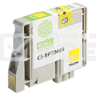 Картридж струйный Cactus CS-EPT0484 желтый (14,4 мл) для Epson Stylus Photo R200/R220/R300/R320/R340/RX500/RX600/RX620/RX640