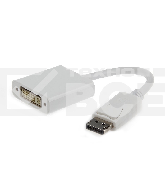 Переходник DisplayPort - DVI Cablexpert A-DPM-DVIF-002-W, 20M/19F, белый, пакет