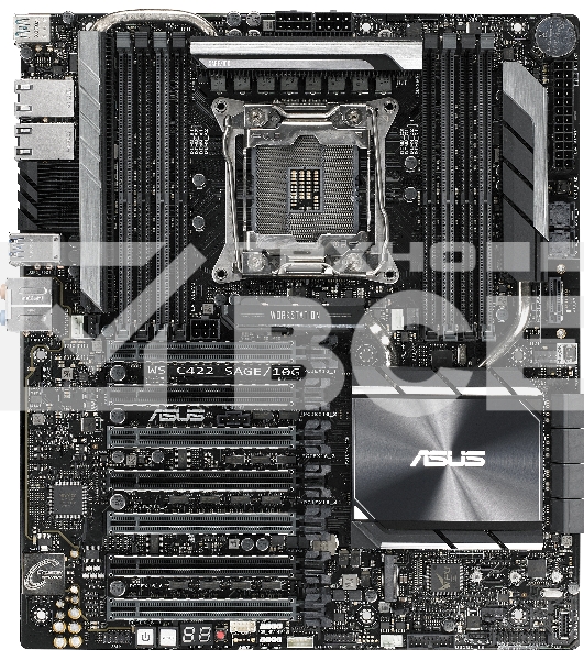 Материнская плата ASUS WS C422 SAGE/10G LGA2066, LGA2066, Intel C422, 8xDDR4, 8xSATA, 2xM.2 (PCIe x4/SATA), 7xPCIe 3.0 x16, 2xPCIe x16 (через PLX), 2x10Gb LAN (Intel X550-AT2), 1xUSB-C 10Gbps, 2xUSB-A 10Gbps, 4xUSB-A 5Gbps, 1xUSB-A 2.0, 1xHDMI, 1xDisplayP