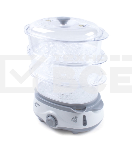 Пароварка электрическая Endever Vita-170, белый/серый, мощность 1000 Вт, объем 11 л