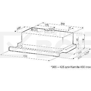 Вытяжка кухонная Krona KAMILLA 450 черный