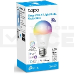 Умная многоцветная Wi‑Fi лампа Tapo Smart WiFi Bulb, A60 size，E27 base, 9.5W, 16 million colors, 2000k-6500k tunable white, 800 lumens brightness and diммable, 802.11b/g/n 2.4G WiFi connection, work with 200-240 V, 50/60 Hz power voltage and frequency, wo, фото4