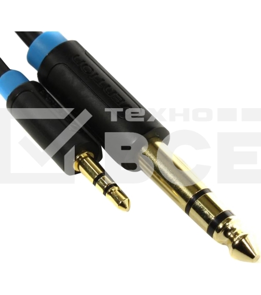 Кабель Vention аудио Jack 6,5 mm M/ 3,5 M - 1,5м BABBG