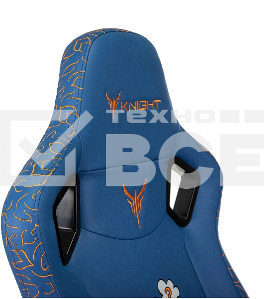 Кресло игровое Knight Craft Dragon синий эко.кожа крестов. металл