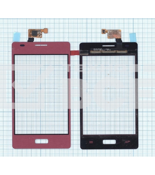 Сенсорное стекло (тачскрин) для LG Optimus L5 E610 E612. розовое