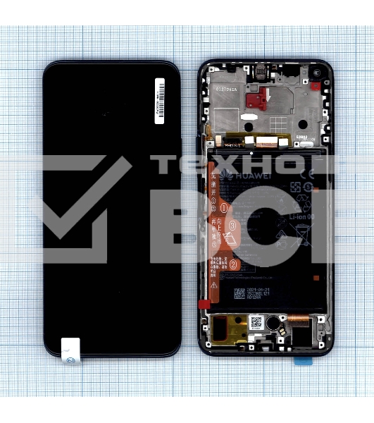 Дисплей для Huawei Nova 8i в сборе с тачскрином, панелью  и аккумулятором (SP 02354GMW), черный
