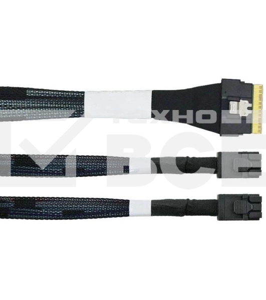 Кабель LR-Link SlimSAS x8 to 2 x miniSAS HD  (SFF-8654 x8 - 2 x SFF-8643) Cable, 800mm