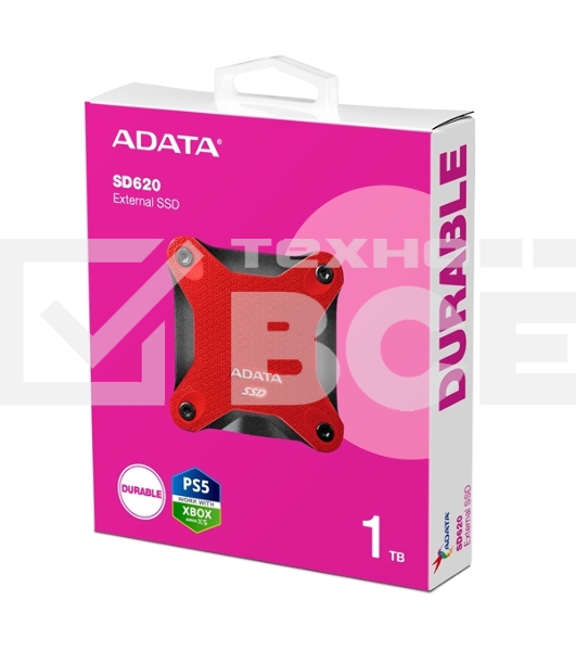 Внешний SSD ADATA SD620, 1TB, USB 3.2 Gen 2 Type-A, R/W 550/480, красный