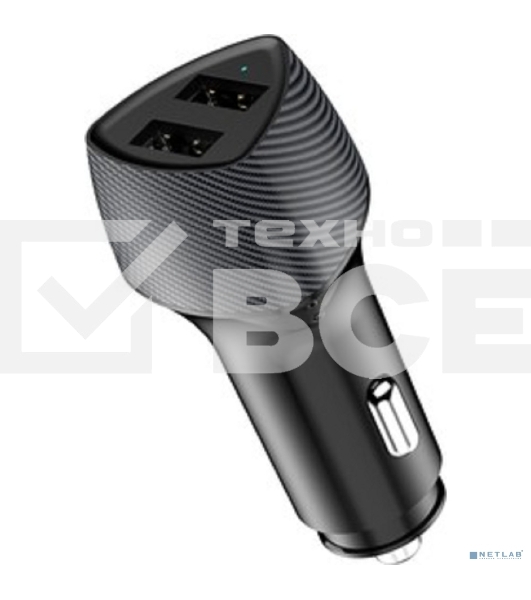 Автомобильное зарядное устройство c двумя портами Rexant (USB-A QC 3.0 + USB-A 3,1A) со световой индикацией, 18Вт, черное