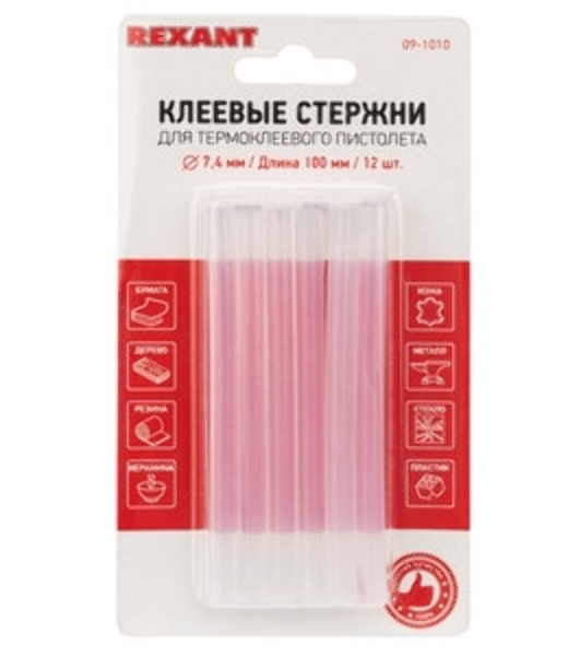 Клеевые стержни Rexant, Ø11 мм, 270 мм, белые, 10 шт., хедер
