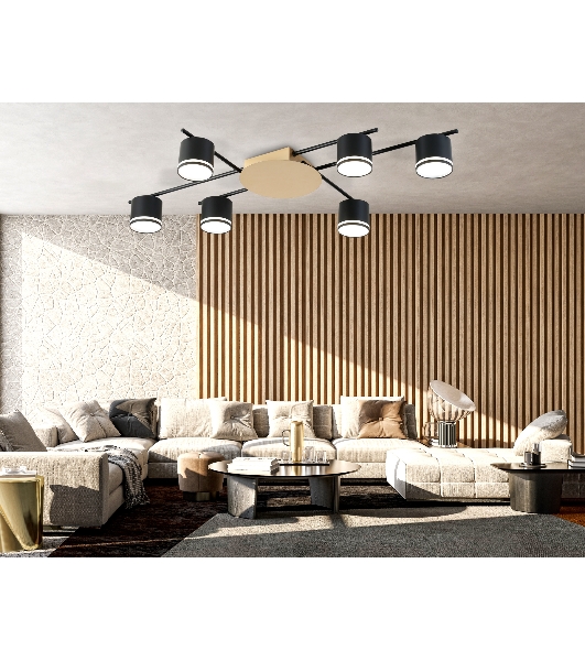Потолочный светильник Ambrella light FL51756/6 BK/GD черный/золото GX53/6 max 12W 870*570*110