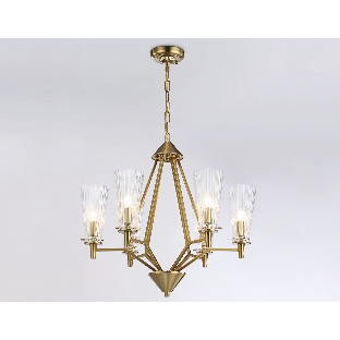 Светильник Ambrella light TR3231/6 BS/FR латунь/белый матовый E14*6 max 40W D610*585