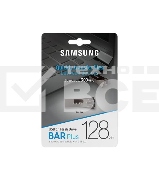 Флешка USB Samsung BAR Plus 128Gb USB <USB 3.1> (up to 300Mb/s)