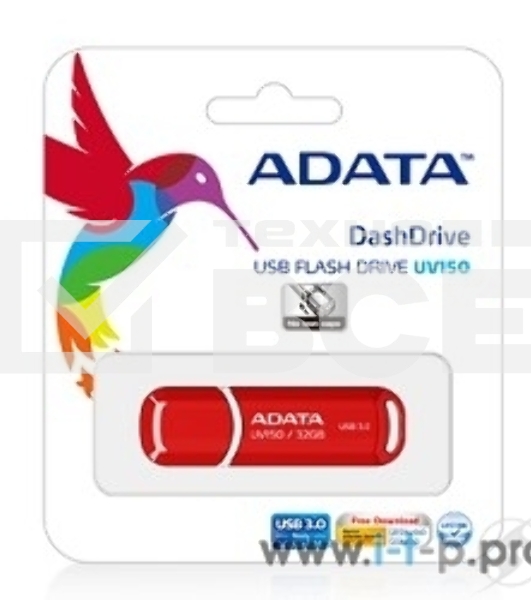 Флэш диск ADATA Flash Drive 32Gb UV150 AUV150-32G-RRD {USB3.0, Red}