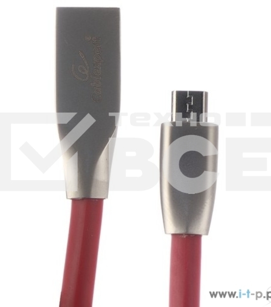 Кабель USB 2.0 Cablexpert CC-G-mUSB01R-1M, AM/microB, серия Gold, длина 1м, красный, блистер