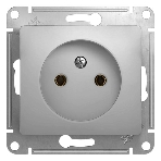 Механизм розетки 1-м СП Glossa 16А IP20 без заземл. алюм. SchE GSL000341, фото 1