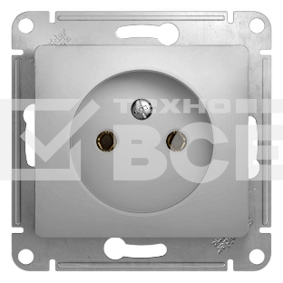 Механизм розетки 1-м СП Glossa 16А IP20 без заземл. алюм. SchE GSL000341