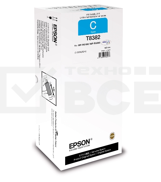Картридж струйный Epson C13T838240 голубой (20 000 стр. 167.4 мл) для WorkForce WF-R5190DTW WF-R5190, WF-R5690DTWF WF-R5690