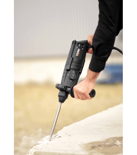 Перфоратор FERM SDS-plus HDM1038P мощность - 800 W/сила удара - 2,7 Дж/число ударов в мин - 0-5500/бетон/cталь/дерево-26/13/30