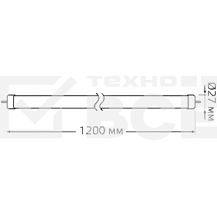 Лампа светодиодная Elementary T8 24Вт 4000К G13 2000лм 1200мм стекло Gauss 93024