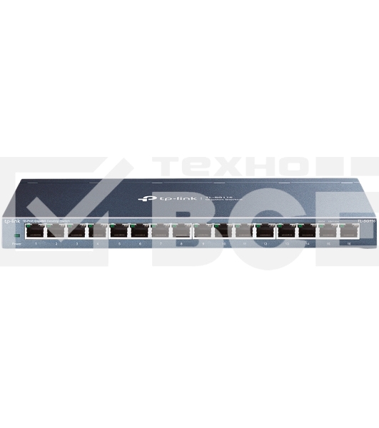 Настольный коммутатор TP-Link TL-SG116P с 16 гигабитными портами PoE+