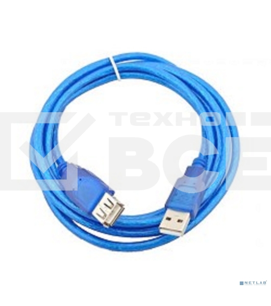 Кабель удлинительный USB2.0 AM/AF прозрачная изоляция 1.8m  Telecom <VUS6956T-1.8M>