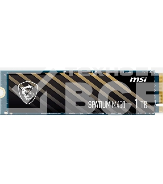 Накопитель SSD MSI SPATIUM M450, 1Tb, PCIe 4.0 x4, M.2 2280, NVMe, R/W 3400/2400