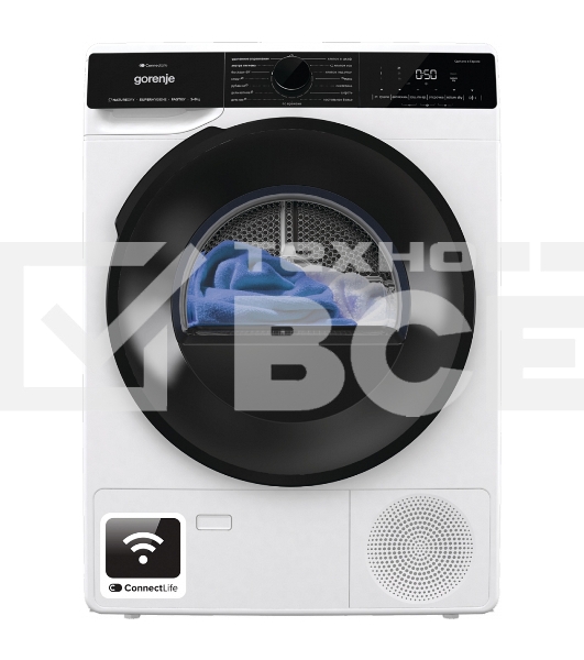 Сушильная машина Gorenje DPNA82WIFI/C белый, 8 кг, сушка - конденсационная, программ - 15, 60 x 85 x 65.3 см