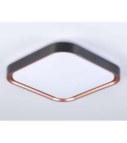 Потолочный светодиодный светильник Ambrella light FZ1271 BK/PGD черный/розовое золото 27W 5000K 350*350*60 (Без ПДУ)