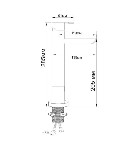 SUS124-001F-2 Смеситель для умывальника, ø35