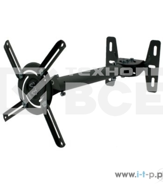 Кронштейн Wize WPB-B черный {Потолочные, Макс. крепежное расстояние 260х260, макс. вес нагрузки 12 кг, Наклон,поворот °+/-15, расстояние от стены/ потолка 43-64 см}