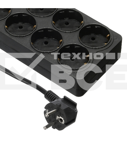 Сетевой фильтр Buro 800SH-1.8-B 1.8м (8 розеток) черный (коробка)