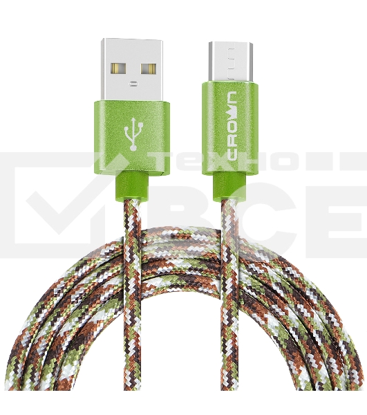 Кабель Crown USB - microUSB CMCU-3092M military