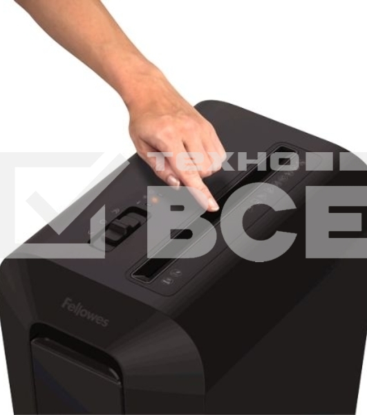 Шредер Fellowes PowerShred LX65 черный (секр.P-4)/перекрестный/10лист./22лтр./скрепки/скобы/пл.карты