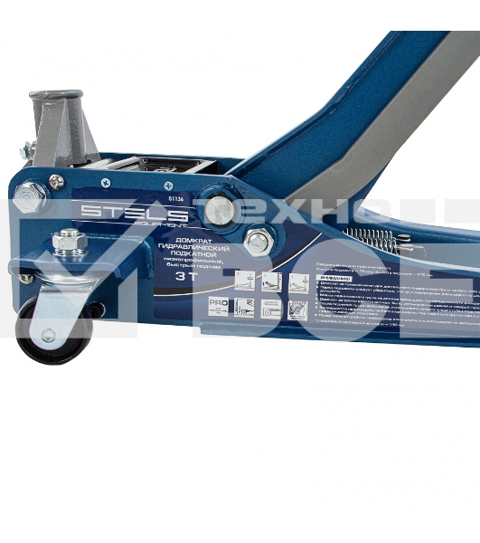 Домкрат гидравлический подкатной STELS 51136, быстрый подъем 3т low profile quick lift 75-515мм про