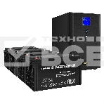 Комплект Источник бесперебойного питания EX295991RUS + батарея 120Aч EX282988RUS 4шт (инвертор, синус, для котла) ExeGate SineTower SZ-5000.LCD.AVR.2SH.1C13.T.RJ.USB <5000VA/4000W, чистый синусоида, LCD дисплей, AVR, 2*Schuko+1*C13+клеммы, RJ45/11, USB, л, фото2