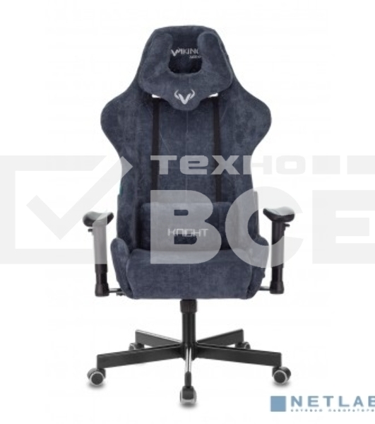 Кресло игровое Бюрократ VIKING KNIGHT LT27 FABRIC синий крестовина металл/пластик