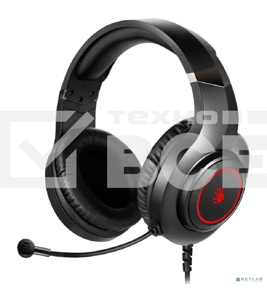 Наушники с микрофоном A4 Bloody G220S черный 2м мониторные USB оголовье (G220S USB/ BLACK)