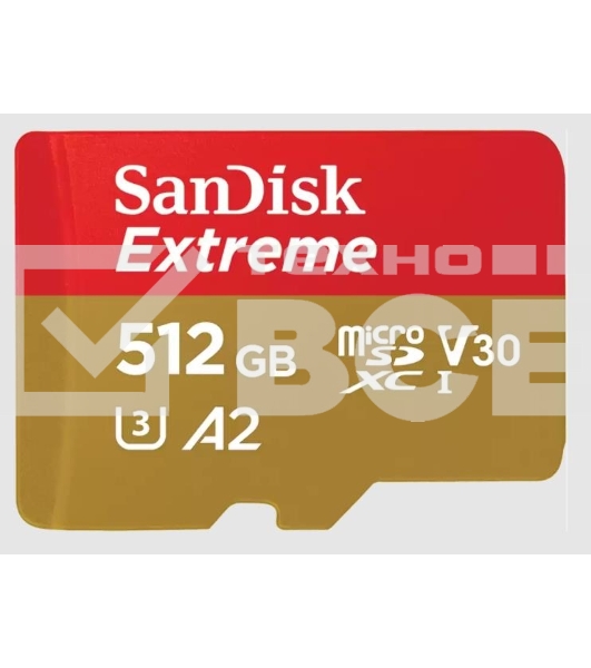 Флеш карта microSD 512GB SanDisk microSDXC Class 10 UHS-I A2 C10 V30 U3 Extreme 190MB/s