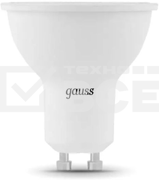 Лампа светодиодная Gauss Black 7Вт цок.:GU10 рефлек. 220B 3000K св.свеч.бел.теп. MR16 (упак.:10шт) (101506107)