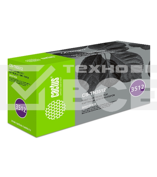 Картридж лазерный Cactus CS-TN3512 черный (12000 стр.) для Brother DCP L6600DWHL/L6250DNHL/L6300DWHL/L6400DWHL/L6400DWTMFC/L6800DWMFC/L6800DWTMFC/L6900DWMFC/L6900DWT