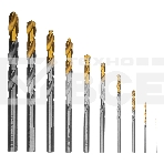 Набор сверл по металлу Denzel 1-10 мм, Р6М5-TiN, Golden Tip, 10 шт 723001, фото4